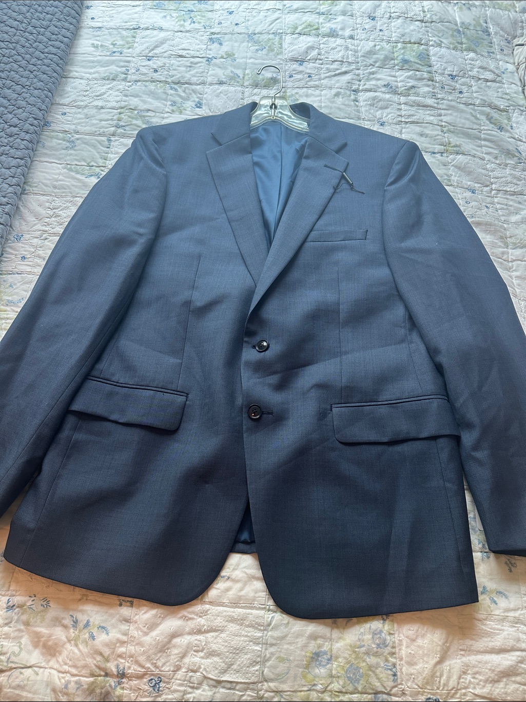 Calvin Klein Men's Navy Two-Button Sport Coat 100% Wool Slim Fit